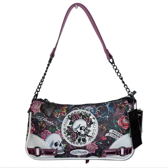Ed Hardy Handbags - NWT Ed Hardy Women's Black and Pink Shoulder Bag